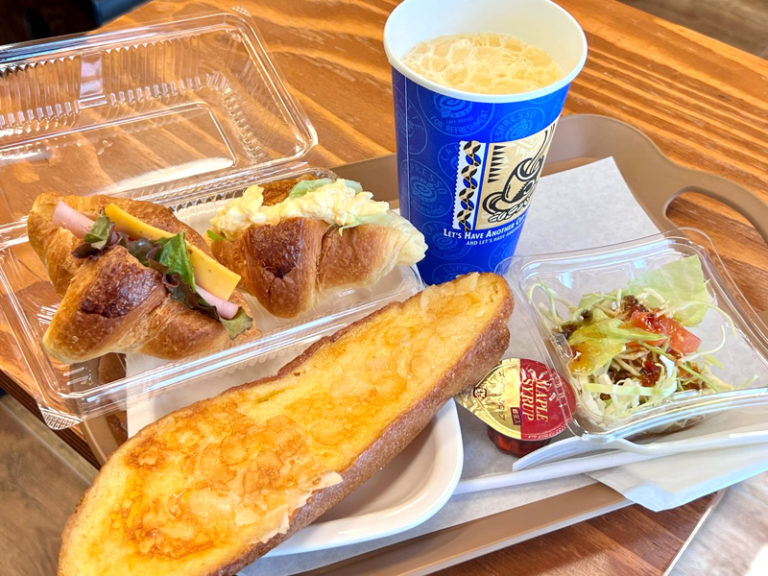 「ベーカーズノンノン」のＢパンセット(パン・ドリンク・サイドメニュー) ¥600(税込)