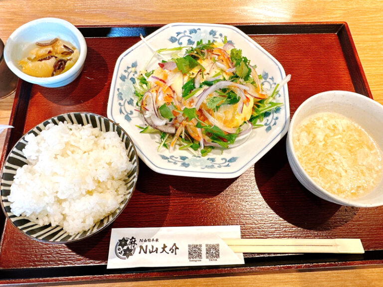 「中華食堂 N山大介 心斎橋店」N山エビマヨ定食(自家製マンゴーマヨネーズ使用) 980円